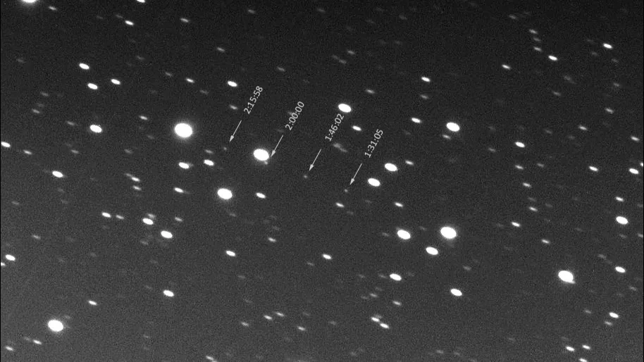 Траектория движения астероида (3200) Фаэтон. Фотоэкспозиция: wikimedia.org