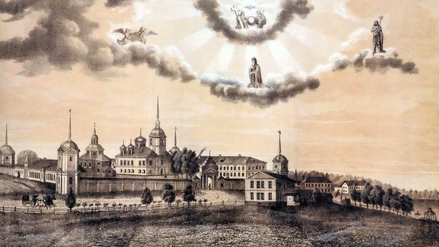 Вид на Антониево-Дымский монастырь в 1867 году. Источник: wikipedia.org