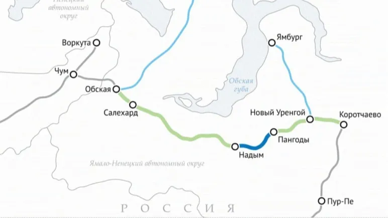 Длина реконструируемого железнодорожного участка «Надым — Пангоды» — 109 километров. Фото: t.me/gazprom