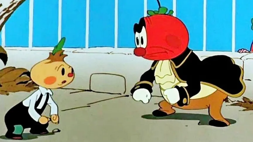 Чиполлино всегда борется за справедливость. Кадр из мультфильма «Чиполлино», студия «Союзмультфильм».