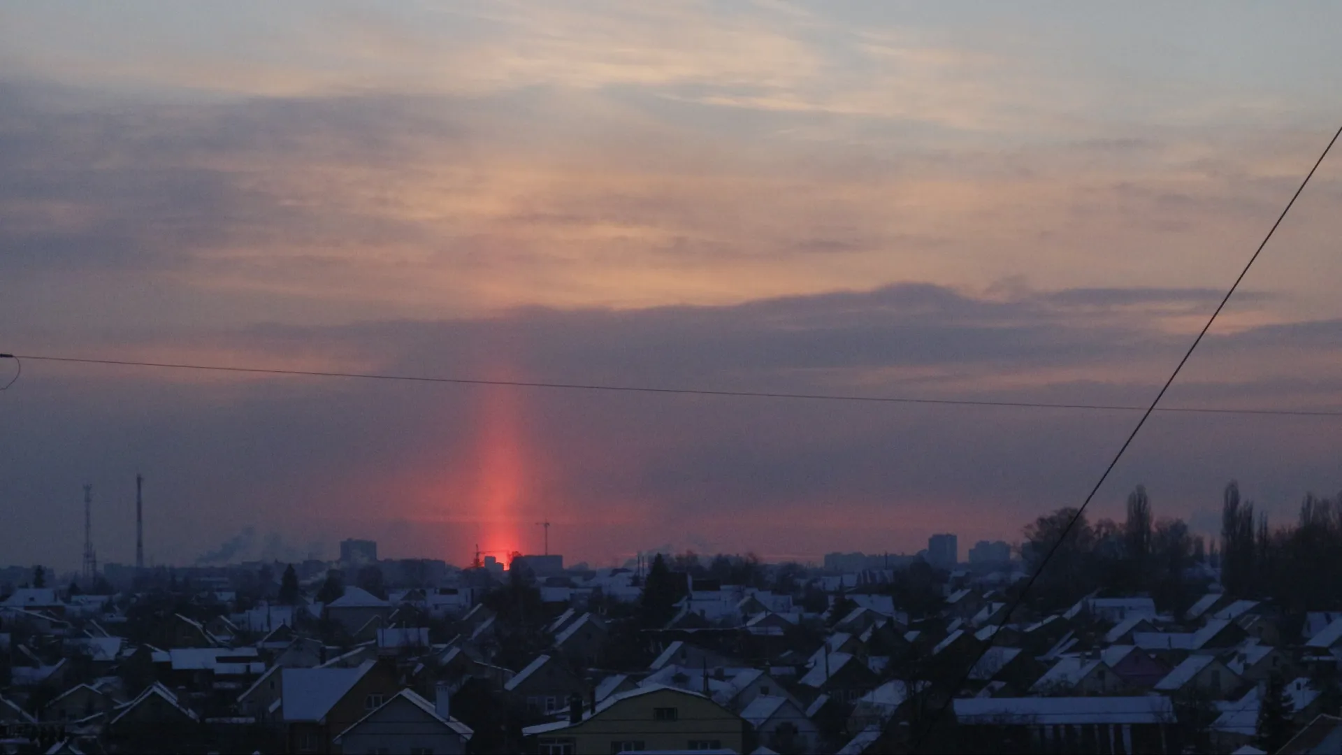 Красный солнечный столб в Липецке. Фото: wikipedia.org