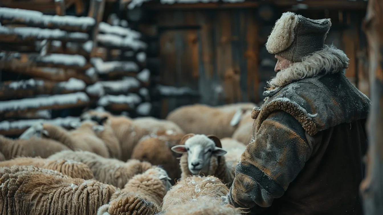 На праздник Онисима пастухи проводили обряды на ягнение овец. Изображение создано при помощи нейросети Midjorney 6