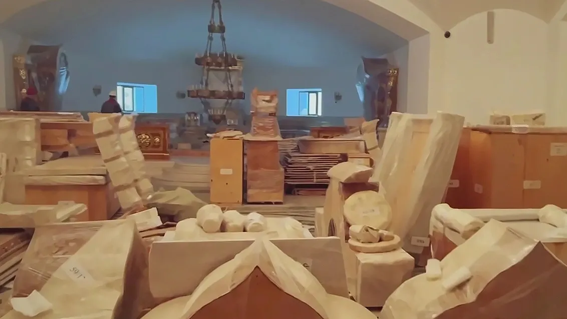 Строители займутся сборкой храмовой мебели и монтажом оборудования. Кадр из видео: t.me/stroim_yamal