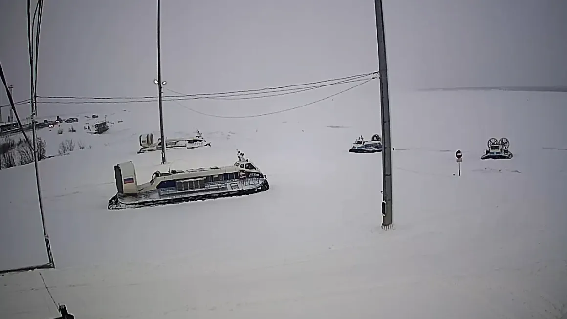 Фото: скриншот видео с камер на причале со стороны Лабытнанги