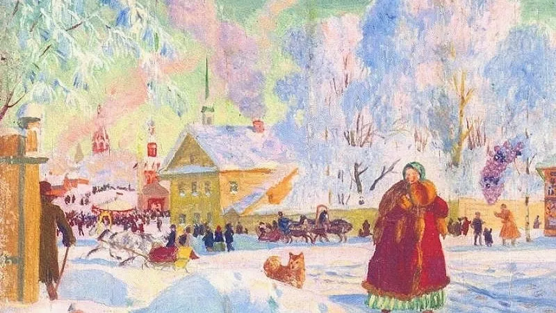 Борис Кустодиев «Зимняя ярмарка», 1921. Источник: artchive.ru