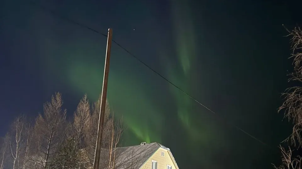 Северное сияние в ночь на 25 ноября в небе над Пуровским районом ЯНАО. Фото: t.me/TrapeznikovKM_89