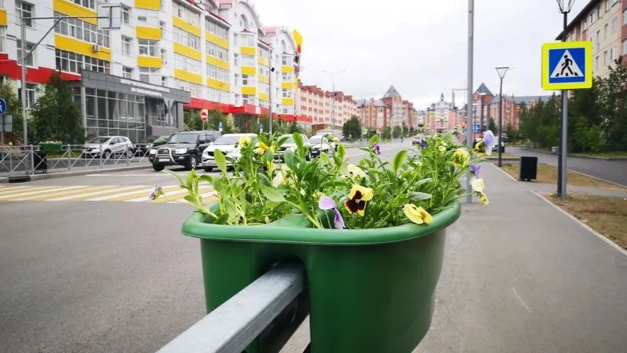 Яркие композиции украсят даже городские дороги и тротуары. Фото: Елена Миленина / "Ямал-Медиа"