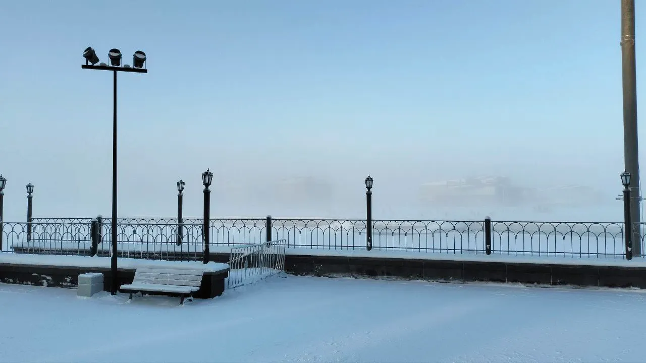 Морозный туман в Салехарде утром 1 февраля. Фото: Владимир Ганчерко / «Ямал-Медиа»