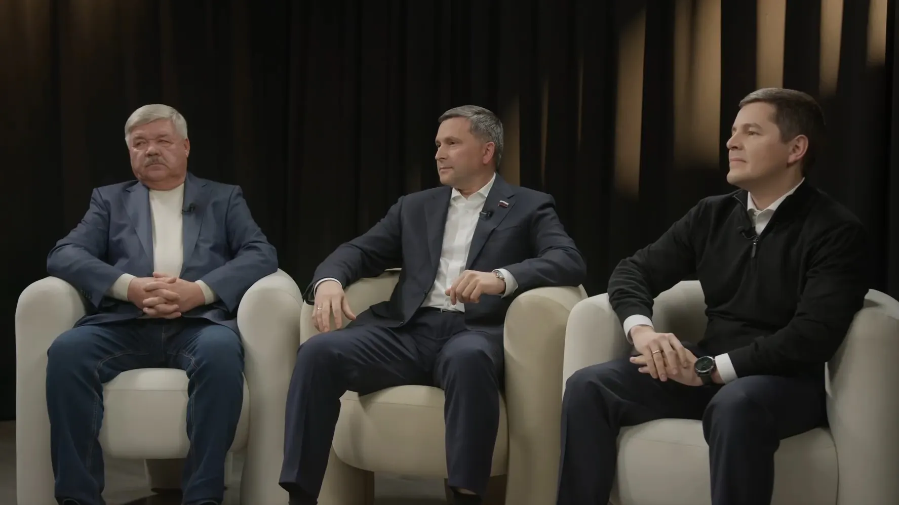 Интервью Д. Артюхова, Д. Кобылкина и Ю. Неёлова. Фото: скриншот видео «Ямал-Медиа»