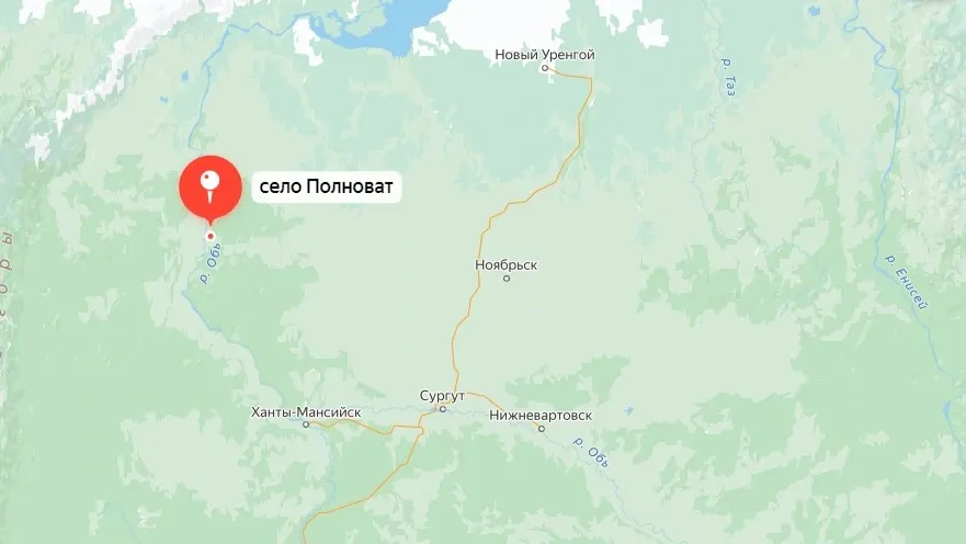 Где находится голова ледохода на Оби 8 мая. Фото: скриншот «Яндекс Карты»