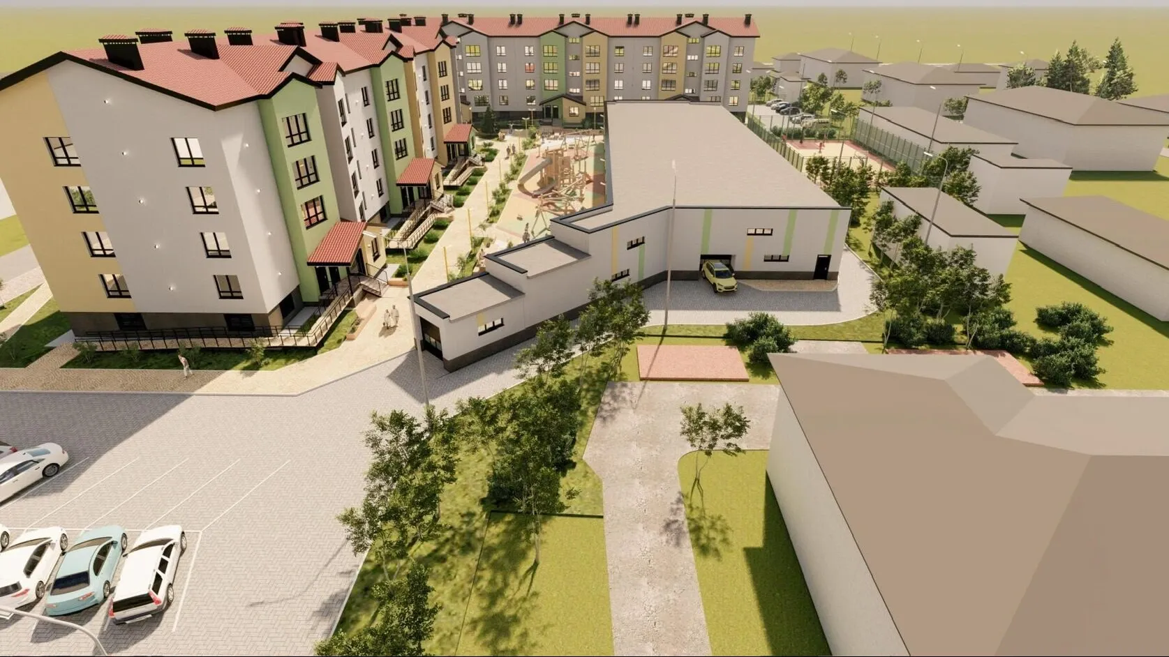 Дизайн-макет новых домов на улице Гагарина в Салехарде. Фото: пресс-служба губернатора ЯНАО