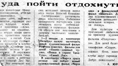 Подшивка «КС», год 1977-й_Куда пойти отдохнуть
