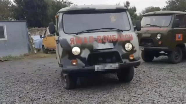 На Донбасс приехал ямальский караван из 12 автомобилей. Кадр из видео: t.me/salekhard_admin