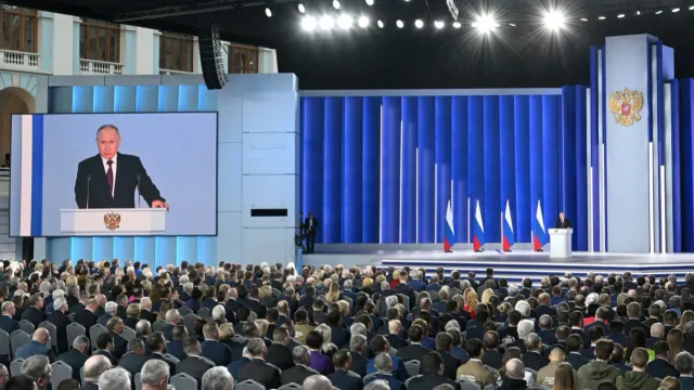 С традиционным посланием президент Владимир Путин выступил 21 февраля. Фото: kremlin.ru