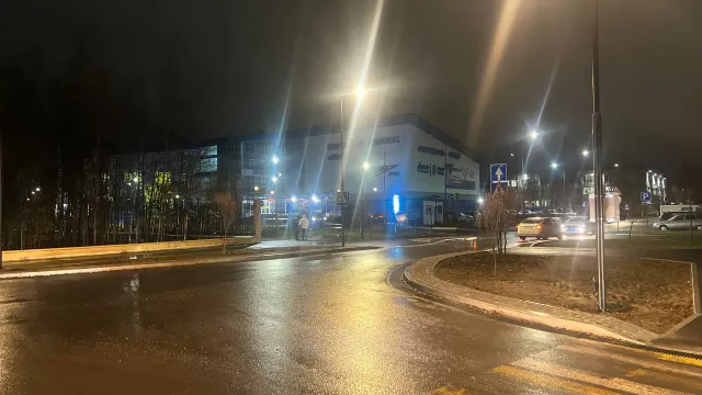 Место ДТП в Ноябрьске, где вечером 6 октября сбили пешехода. Фото: Госавтоинспекция Ноябрьска